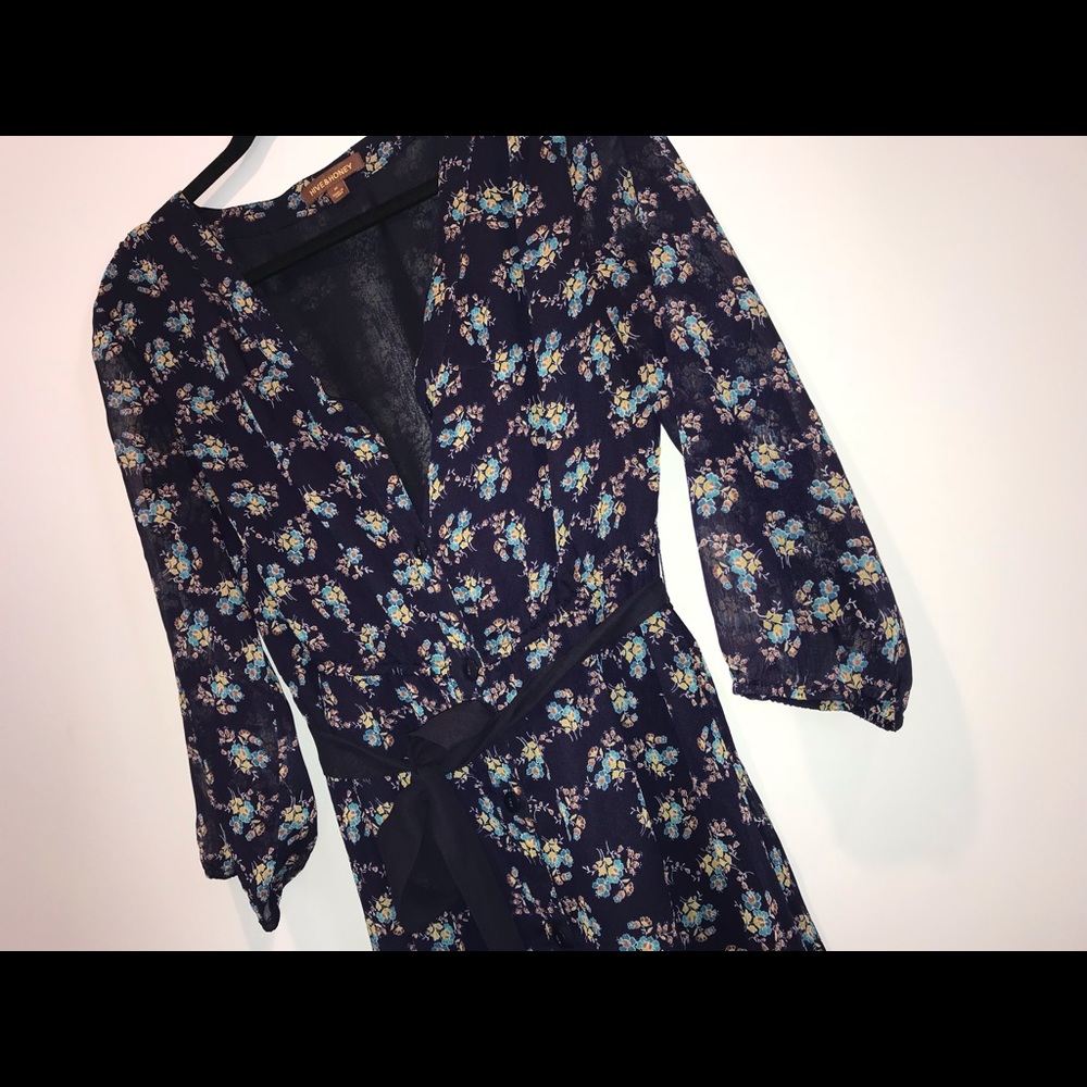 Navy floral print maxi dress